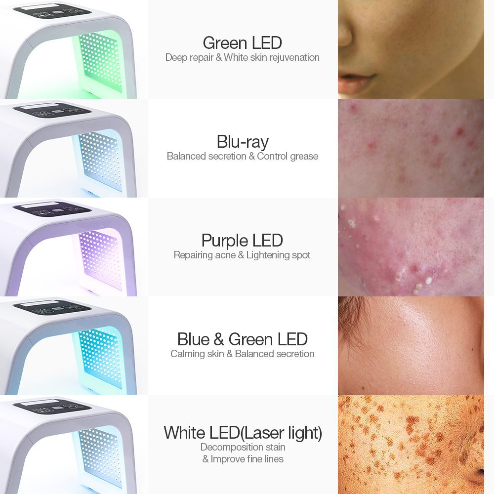 Tunel de luz cromoterapia 7 colores cuidado y reparación piel facial - Imagen 9
