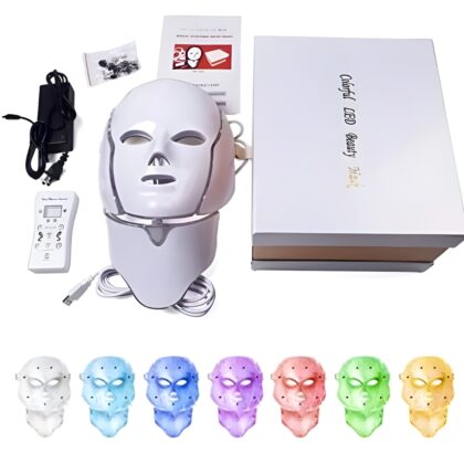 Máscara Con Cuello Led 7color Antiarrugas Rejuvenece Acne