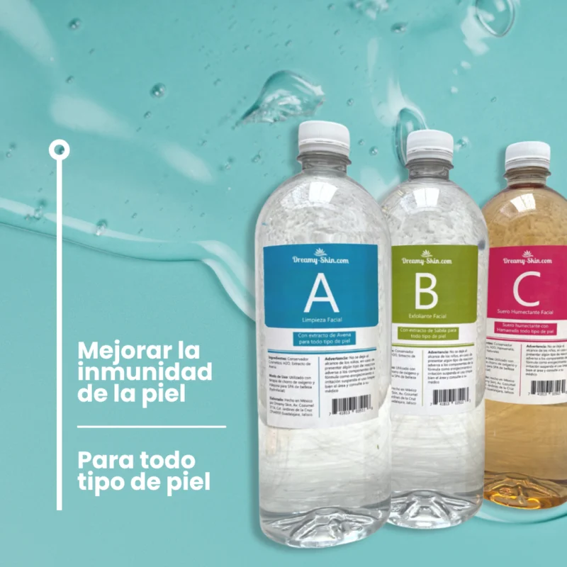 Kit de Soluciones Hydradermoabrasion A-B-C Para Todo Tipo de Piel 1Lt - Imagen 3