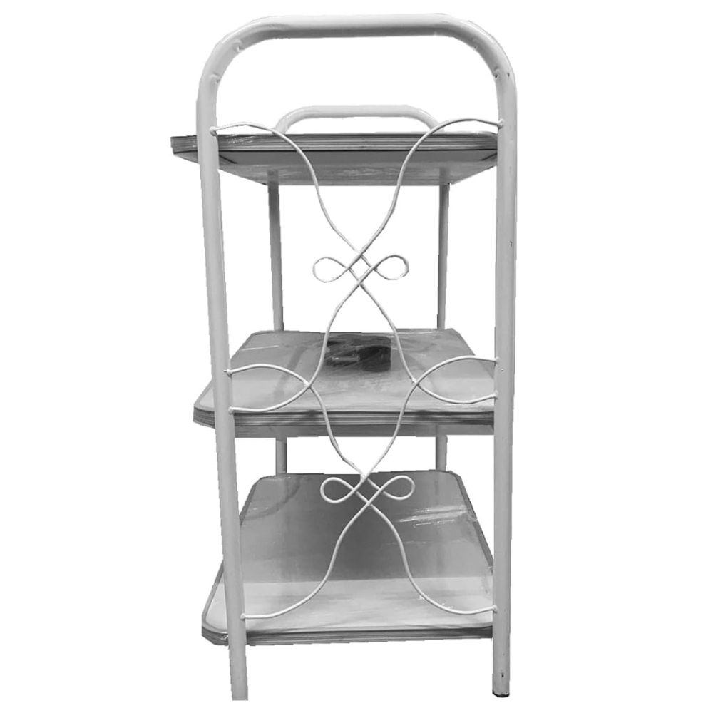 Mesa auxiliar 3 entrepaños reforzados con rueditas para aparatologia - Imagen 4