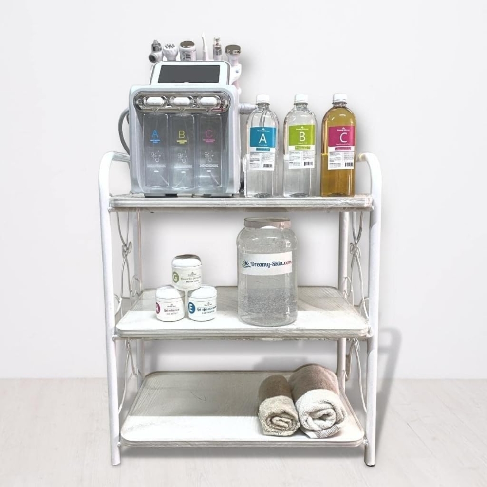 Mesa auxiliar 3 entrepaños reforzados con rueditas para aparatologia - Imagen 5