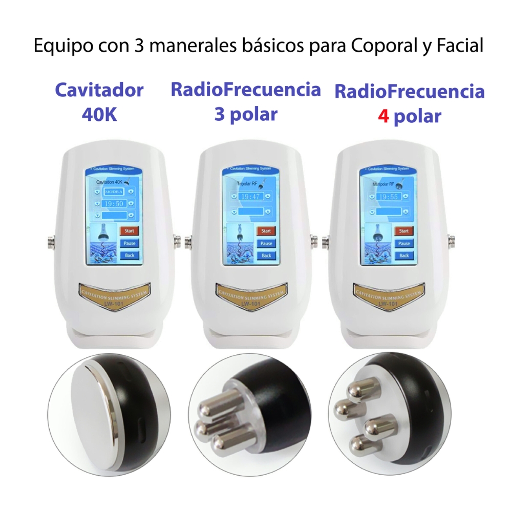 Cavitador Corporal 40k con Radiofrecuencia para Facial y Coporal - Imagen 3