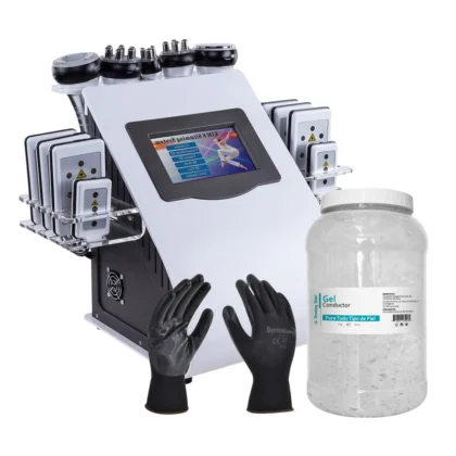 Cavitador 40k con 8 almodadillas adelgazamiento 6 en 1 con gel 4kg y guantes (Combo 13)