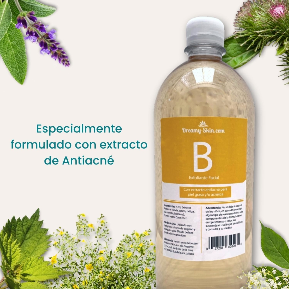Solución exfoliante B hydra dermoabrasión para piel grasa y/o acneica 1lt - Imagen 2
