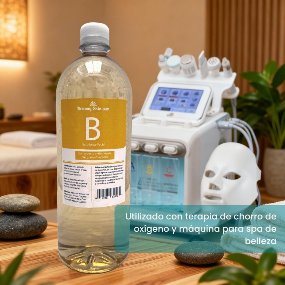 Solución exfoliante B hydra dermoabrasión para piel grasa y/o acneica 1lt - Imagen 4