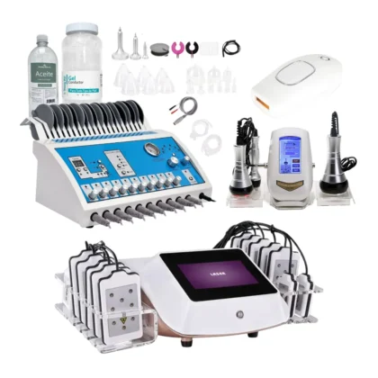 Lipolaser + Gimnasia pasiva con vacumterapia + Cavitador 3 en 1 (Combo 19)
