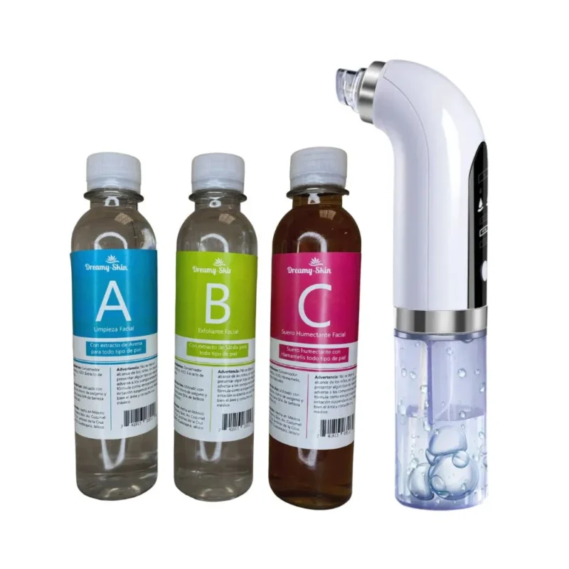 Máquina de Succión por Agua + Kit de Soluciones para Todo Tipo de Piel 250ml (Combo 22)