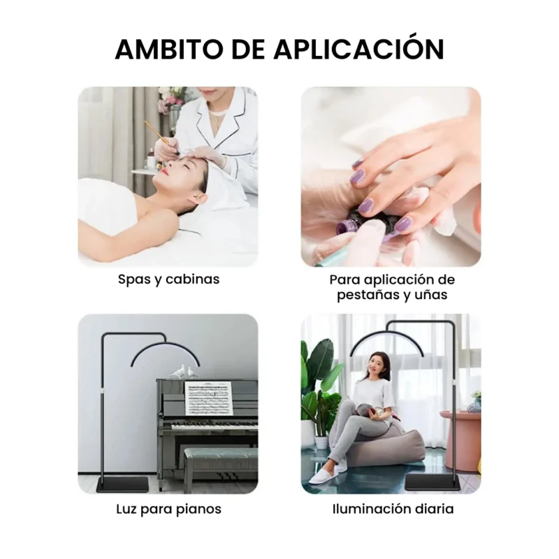 Lámpara con Pedestal Media Luna Minimalista - Imagen 5