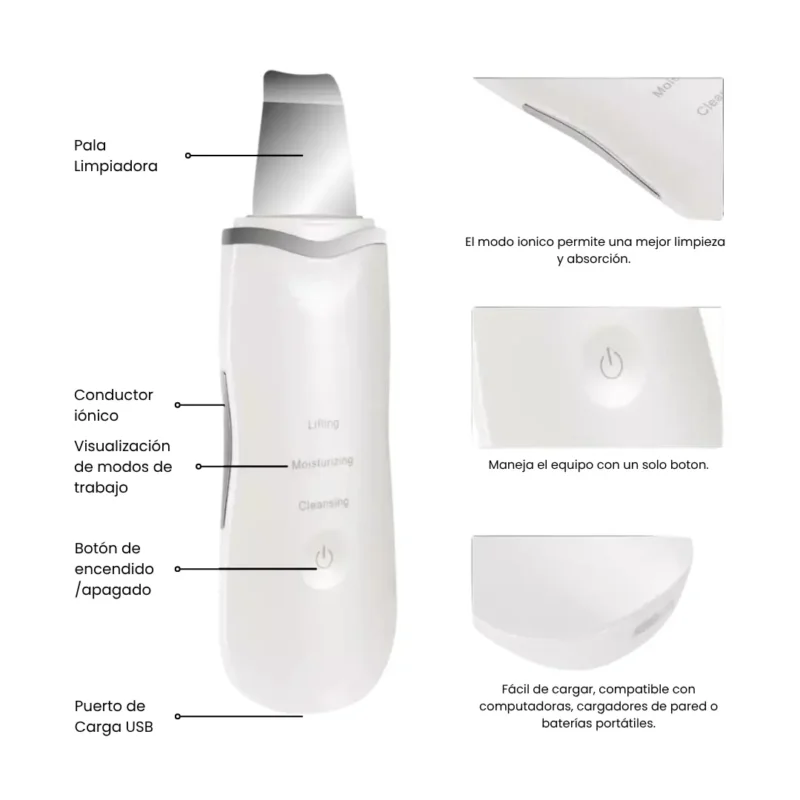 Limpiador Portátil Espátula Facial Skin Scrubber - Imagen 6