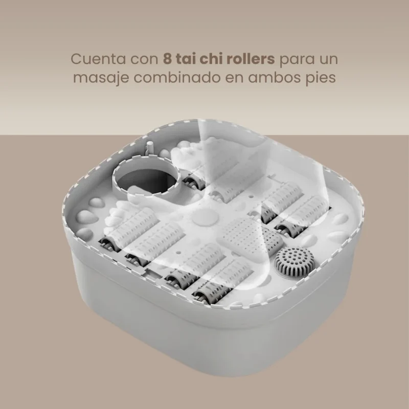 Tina SPA para tus Pies con 8 Rodillos, Agua Caliente Alivia y Relaja los Músculos - Imagen 3