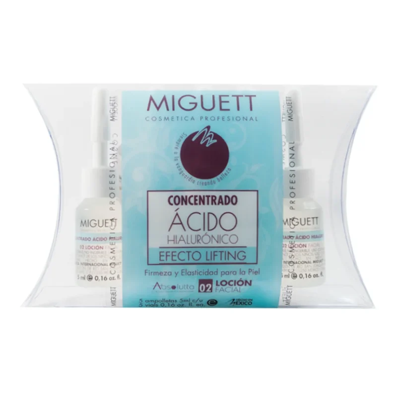 Ampolletas Concentrado de Ácido Hialurónico Miguett 5ml