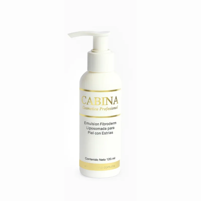 Emulsión Fibroderm para Piel con Estrías Cabina frasco120 ml y Viales 8 x 8 ml.