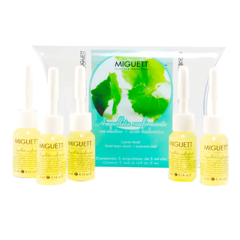 Ampolletas Reafirmante Con Elastina, Ácido Hialurónico Y Placenta 5x5ml