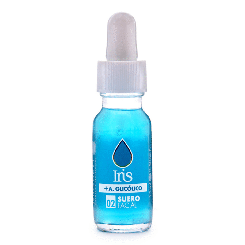 Iris Azul Ácido Glicólico Exfoliante Suero Facial  15 ml y Mascarilla