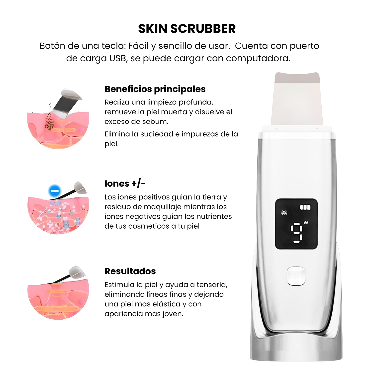 Skin Scrubber Digital y Tónico Facial Agua de Rosas 10ml - Imagen 9