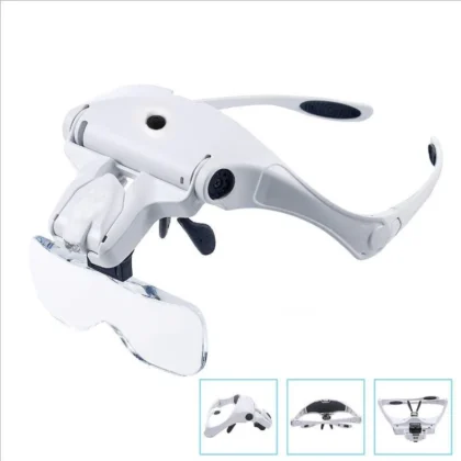 Diadema Lupa con Luz LED y 5 Lentes Intercambiables Profesional