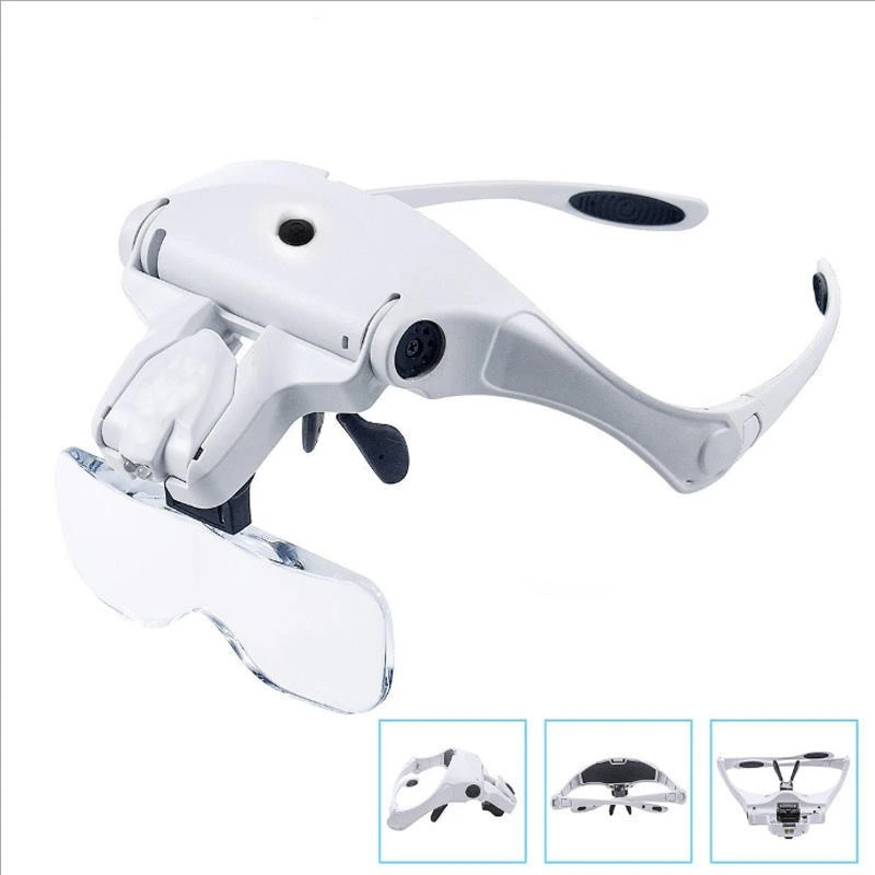 Diadema Lupa con Luz LED y 5 Lentes Intercambiables Profesional