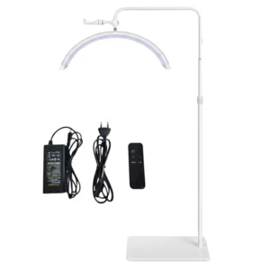 Lámpara con Pedestal Media Luna Minimalista Blanca